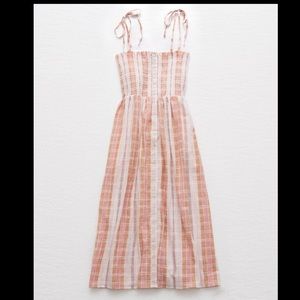 smocked button down dress